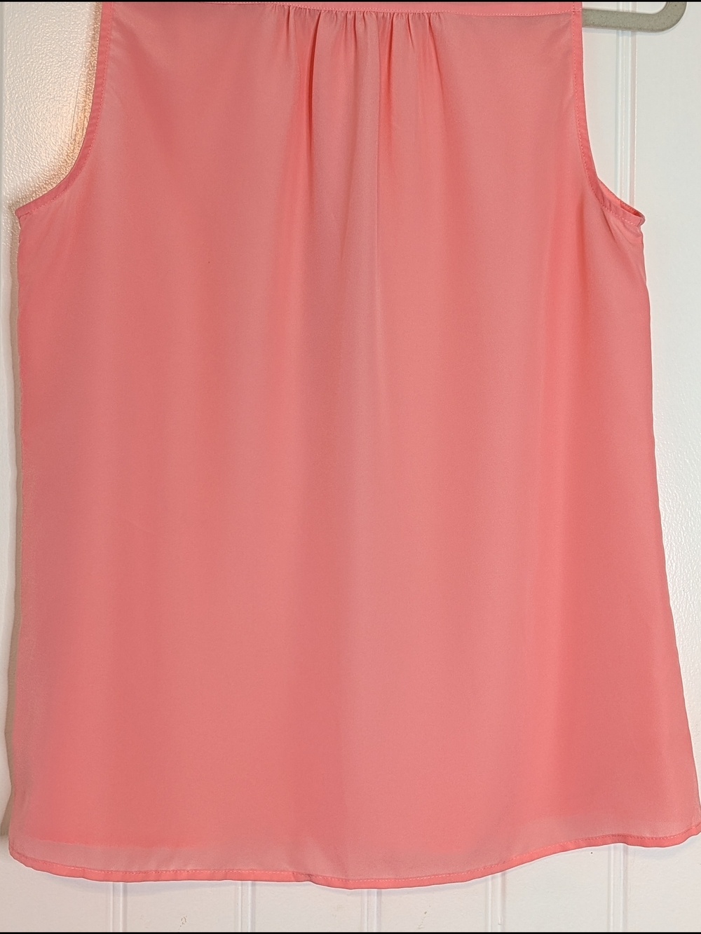 J Crew Peach Pink Ruffled Mock Neck Collar Sleeveless Shirt - Picture 7 of 13